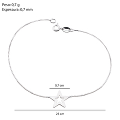 Tornozeleira Prata Veneziana c/ Estrela Vazado na internet