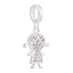 Berloque Prata Menina G Zirconias Cristal