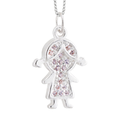 Pingente Prata Menina G Zirconias Cristal