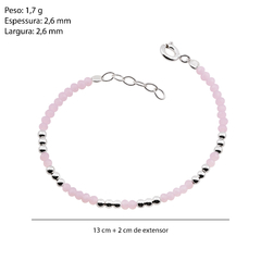 Pulseira Prata Vidrilho Rosa Infantil na internet