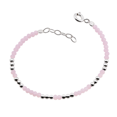 Pulseira Prata Vidrilho Rosa Infantil