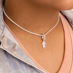 Pingente Prata Click Menina Cristal - comprar online