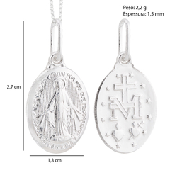 Imagem do Pingente Prata Nossa Senhora das Graças Oval 13mm