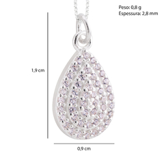 Conjunto Prata Gota Zircônia Cravejada Cristal - Via Vizzon Atacado