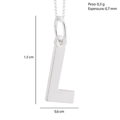 Pingente Prata Letra Lisa 12x6mm na internet