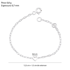 Pulseira Prata Infantil Cartier Coração Vazado na internet