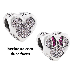 Berloque Prata Minnie e Mickey