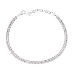 Pulseira Prata Riviera Cristal 3mm 16+3 Extensor - comprar online