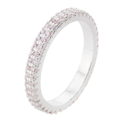 Anel Prata Zirconia Cristal - comprar online