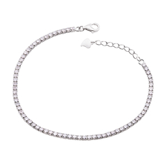 Pulseira Prata Riviera Cristal 16,5cm + 2,5cm Extensor - comprar online