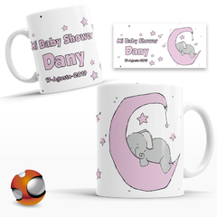 12 Tazas Personalizadas Baby Shower Niña Elefantito 09