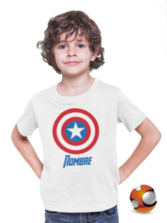 Playera para niño, niña o adulto Capitán América Personalizada Todas Las Tallas