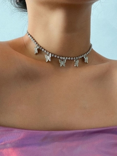 Choker ds borboletas com strass - comprar online