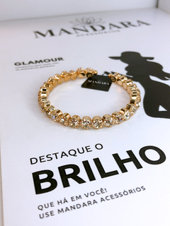 bracelete rígido com pedras - ajustável - comprar online