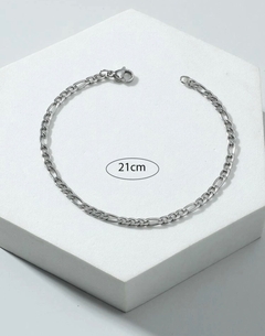 Pulseira grumett - 3 mm - aço inox - comprar online