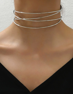 choker rigida prata ou dourada - ajustavel - comprar online