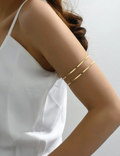 bracelete duplo prata ou dourado - ajustavel