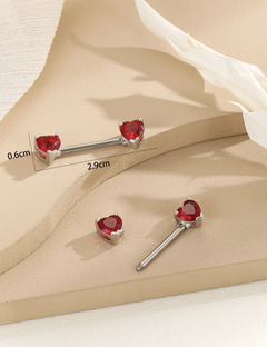 piercings mamilo corações vermelho - comprar online