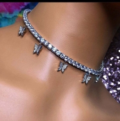 Choker ds borboletas com strass