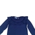 Blusa de tricô infantil com babado azul 3X s/ juros