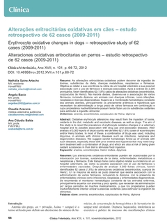 Alterações eritrocitárias oxidativas em cães - estudo retrospectivo de 62 casos (2009-2011)
