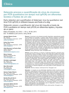 Detecção precoce e quantificação de vírus da cinomose por PCR quantitativa em tempo real (qPCR) em diferentes tecidos e fluidos de um cão