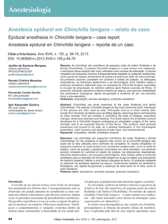 Anestesia epidural em Chinchilla lanigera - relato de caso