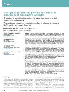 Avaliação de glicosímetros portáteis na mensuração glicêmica de 71 psitacídeos e rapinantes