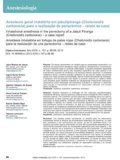 Anestesia geral inalatória em jabutipiranga (Chelonoidis carbonaria) para a realização de penectomia - relato de caso
