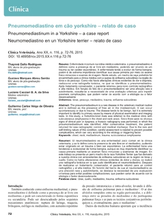 Pneumomediastino em cão yorkshire - relato de caso