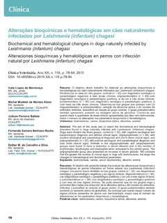 Alterações bioquímicas e hematológicas em cães naturalmente infectados por Leishmania (infantum) chagasi