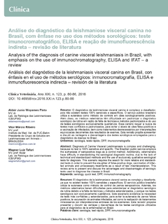 Análise do diagnóstico da leishmaniose visceral canina no Brasil, com ênfase no uso dos métodos sorológicos: teste imunocromatográfico, ELISA e reação de imunofluorescência indireta – revisão de literatura