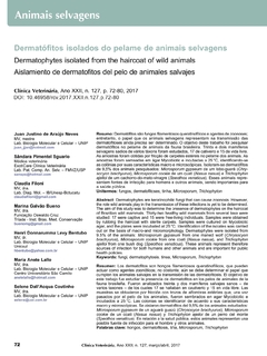 Dermatófitos isolados do pelame de animais selvagens