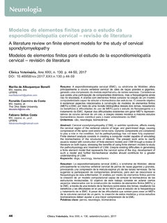 Modelos de elementos finitos para o estudo da espondilomielopatia cervical - revisão de literatura