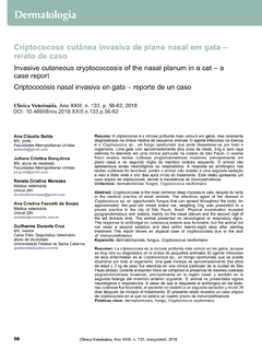 Criptococose cutânea invasiva de plano nasal em gata - relato de caso