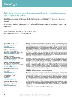 Adenocarcinoma gástrico com ossificação heterotópica em cão – relato de caso