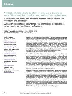 Avaliação de frequência de efeitos colaterais e distúrbios metabólicos em cães tratados com prednisona e deflazacorte