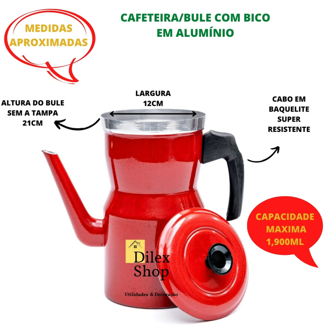 Kit Jogo café e chá - Bule chaleira 500ml - Leiteira 700ml