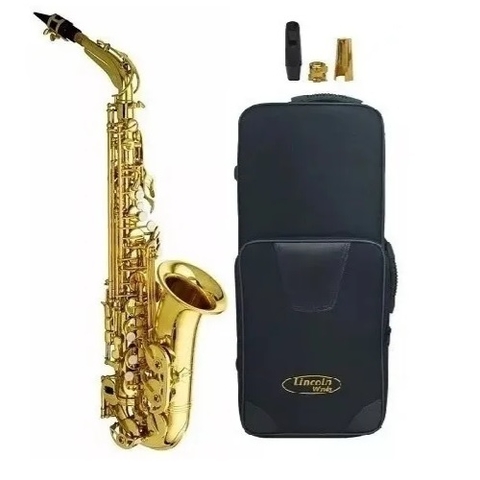 SAXO ALTO LINCOLN WINDS LWAS1102 Mi b DORADO CON ESTUCHE RÍGIDO