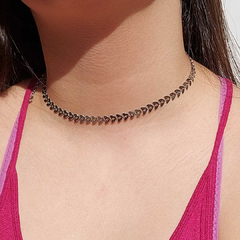 Choker escama de peixe 40cm - aço inox - Mimos & Joias