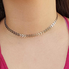 Choker escama de peixe 40cm - aço inox - loja online