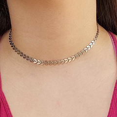 Imagem do Choker escama de peixe 40cm - aço inox