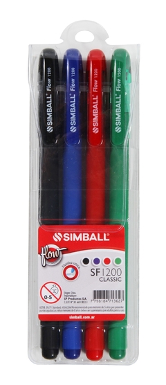 BOLÍGRAFO SIMBALL FLOW 1200 COLORES x4