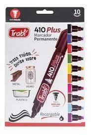 MARCADOR PERMANENTE 410 PLUS TRABI X 10 - comprar online