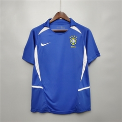 CAMISA RETRÔ SELEÇÃO BRASILEIRA 2002 AZUL