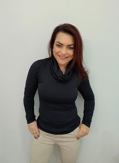 Blusa Feminina Gola Alta Manga Longa Elasticidade - 201876