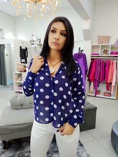 Camisa Feminina Poa em Tule Maria Luiza - 23300 - CLOSET CHANA - roupas femininas estilosas, 