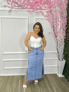 Saia Midi Maxi Skirt c cinto Jeans - MO 4645