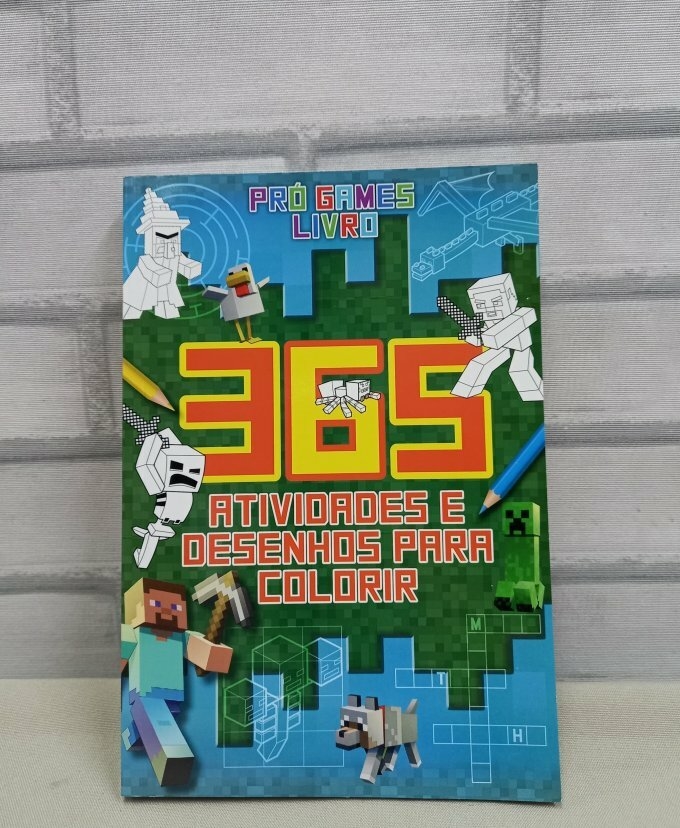 Livro Minecraft 365 Atividades E Desenhos Para Colorir*