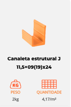 Canaleta estrutural J 11,5×09(19)x24